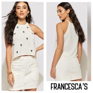 New Francesca’s Mila A-line White Mini Skirt